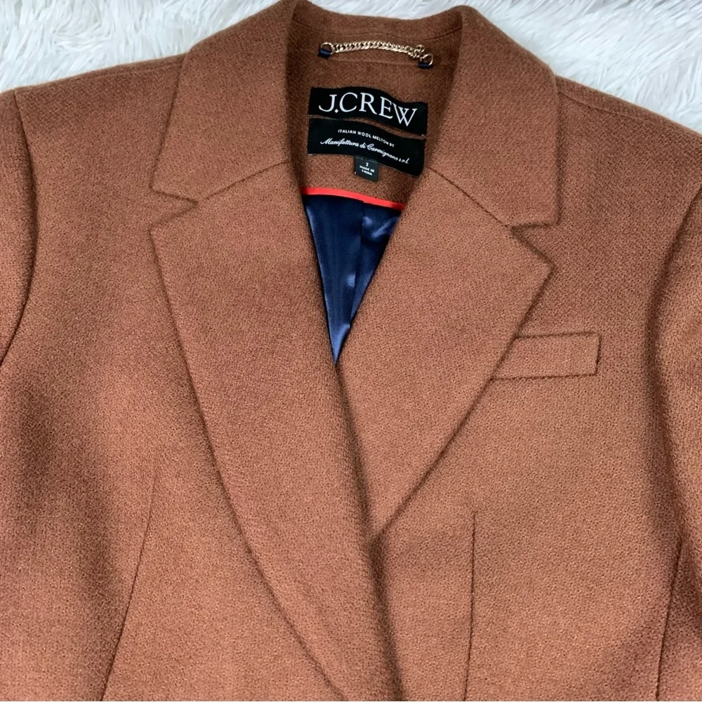 J Crew Double-breasted topcoat in Italian melton wool blend in brown - Picture 11 of 11